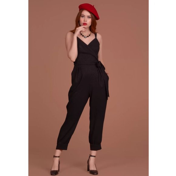 Sport Chic Black Jumpsuit - Picture 1 of 6